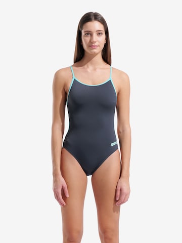 ARENA Bustier Uimapuku 'LACE BACK SOLID' värissä harmaa: etupuoli