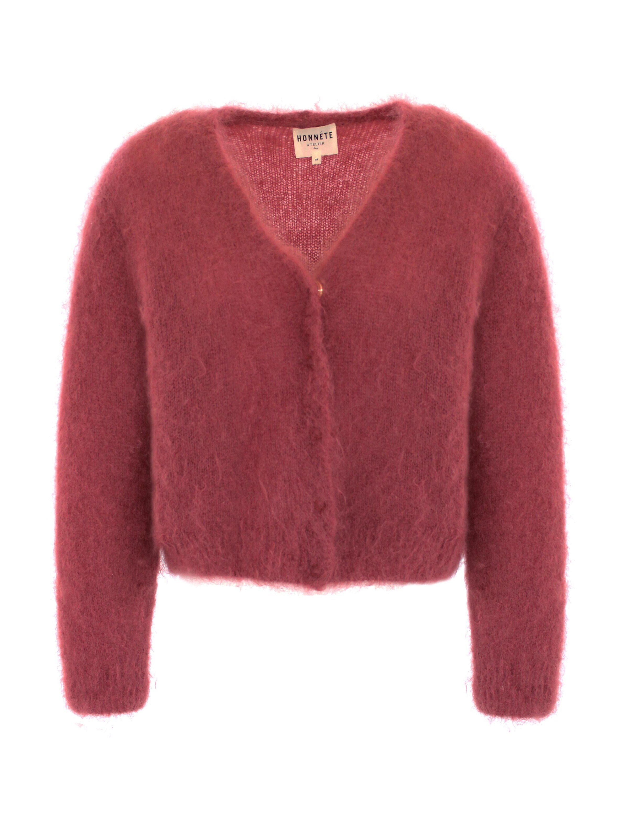 Honnête Atelier Knit Cardigan 'Belle' in Red: front