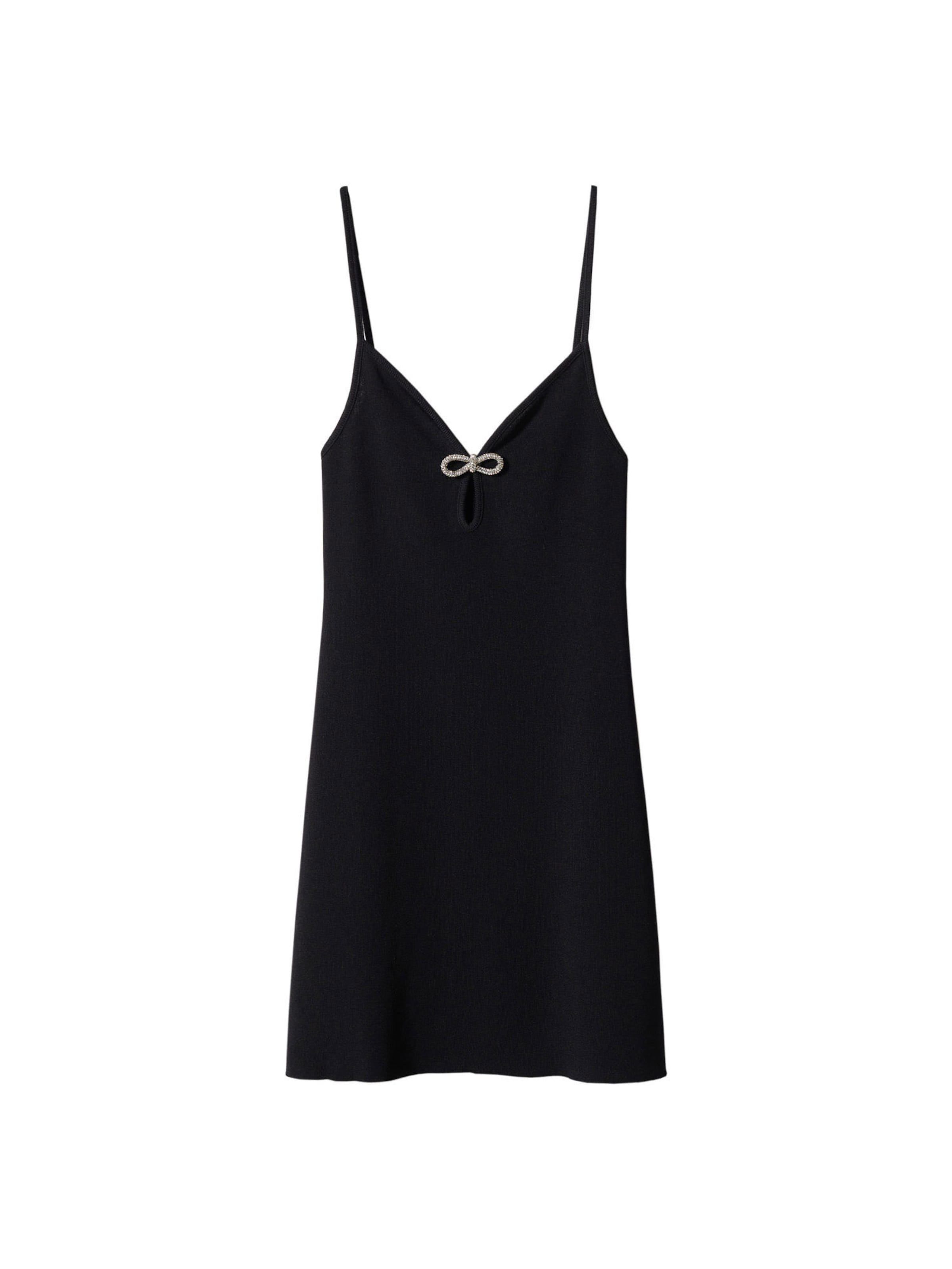 MANGO Pletena obleka 'Park' | črna / srebrna barva, Prikaz izdelka