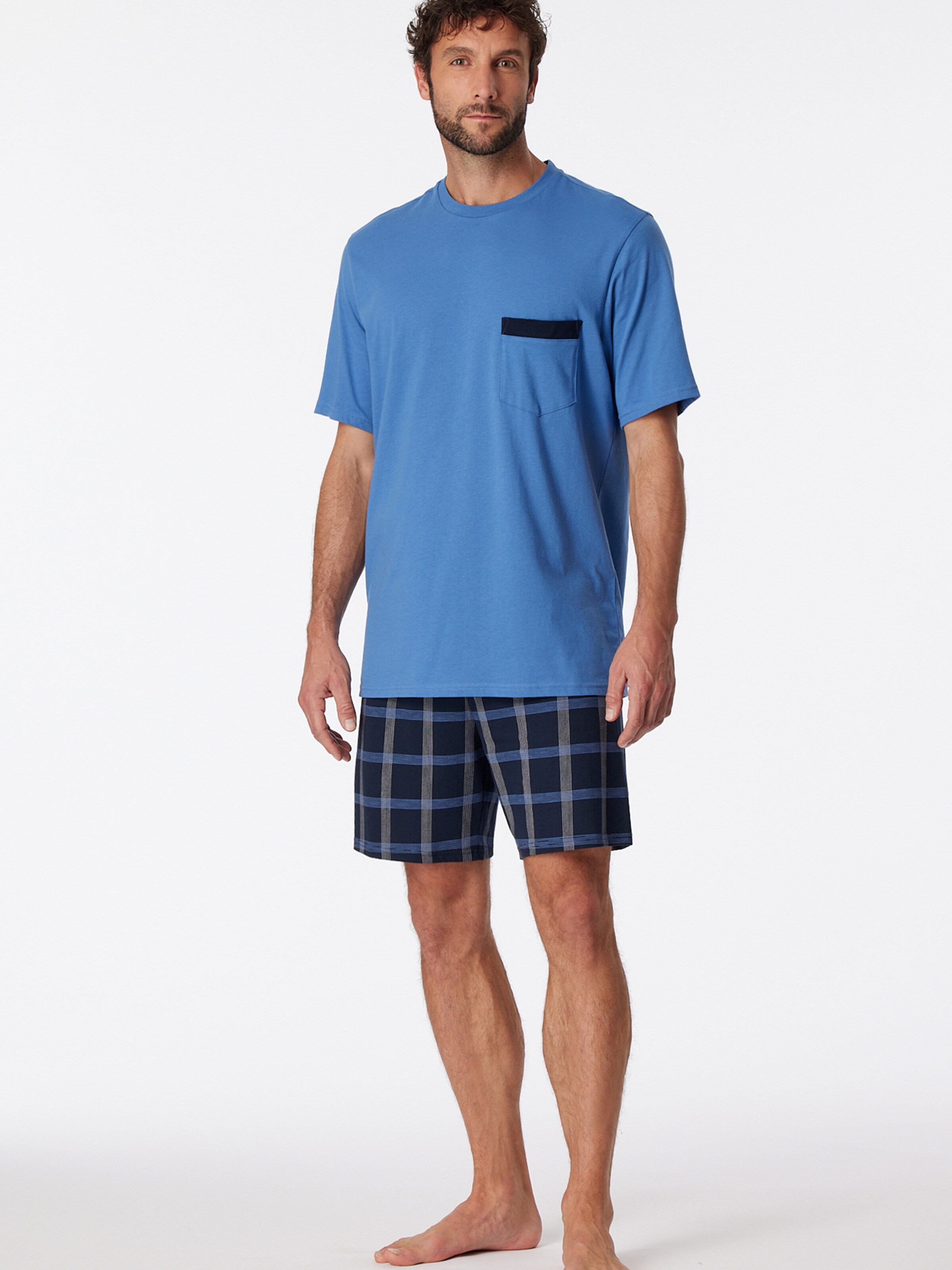 SCHIESSER Shorty 'Comfort Nightwear' in Blau: Vorderseite