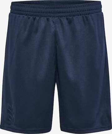 Hummel Regular Workout Pants in Blue: front