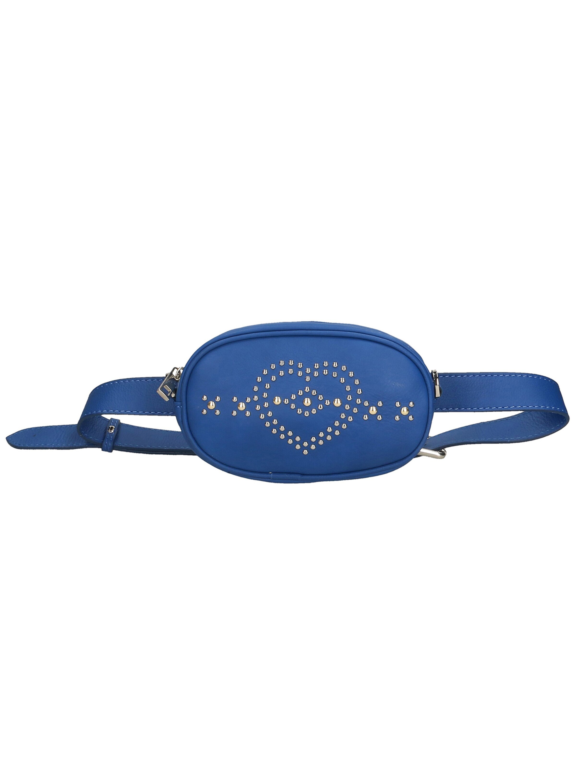 Marsupio 'Marsupio donna pelle sauvage con borchie cuore Made in Italy' di Gave Lux in blu: frontale