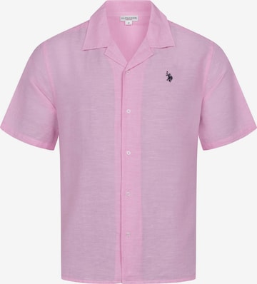 Coupe regular Chemise U.S. POLO ASSN. en rose : devant
