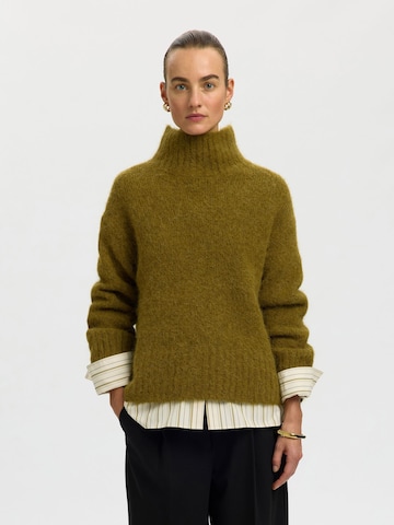 SELECTED Trui 'SLFGABRIELLA' in Groen: voorkant