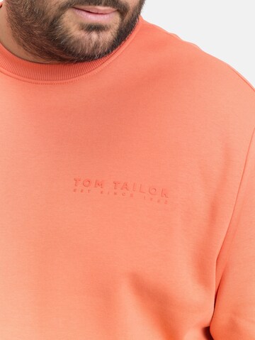 TOM TAILOR Men + Sweatshirt in Orange
