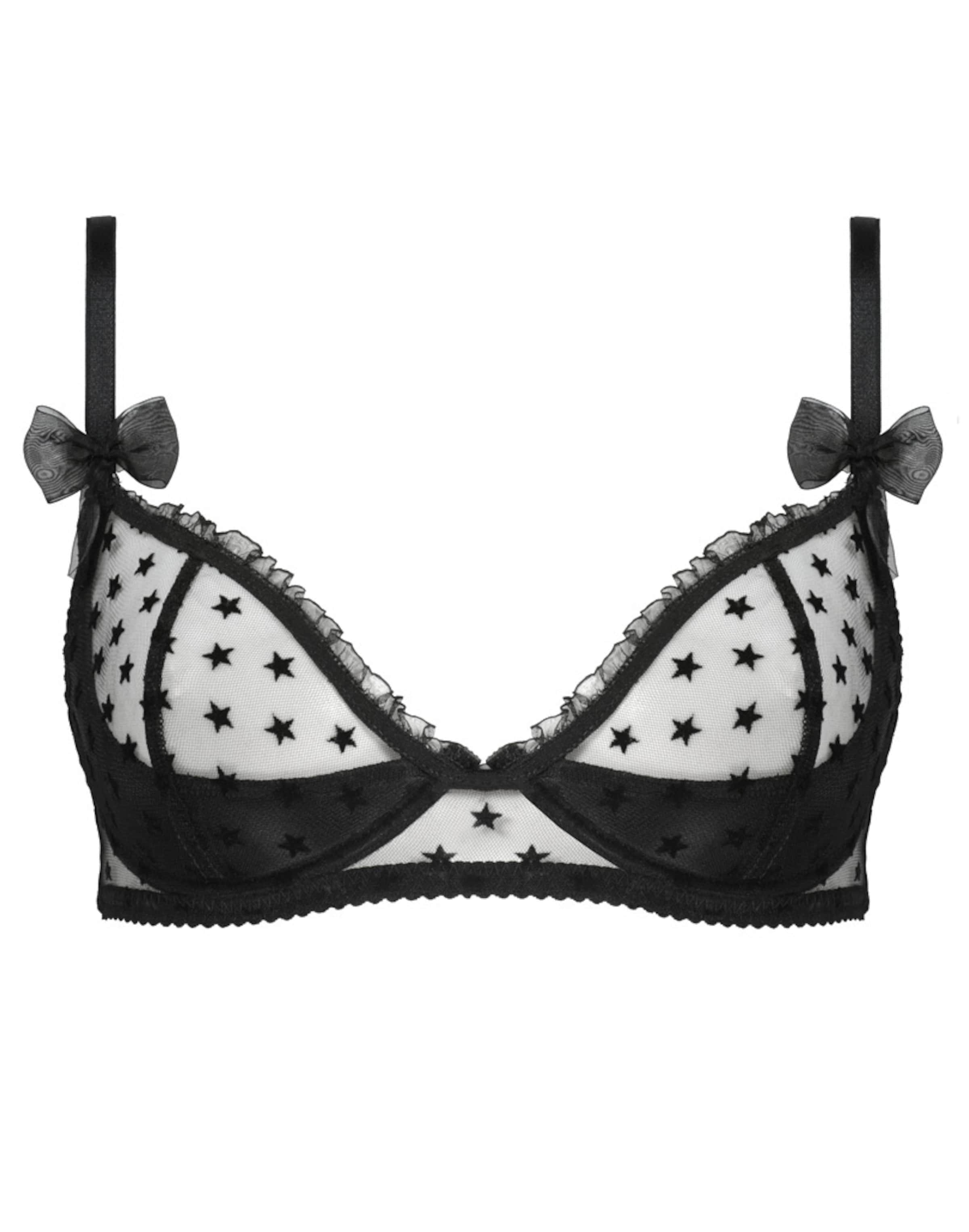 WHITE RVBBIT Push-up BH 'Make a Wish' in Zwart: voorkant