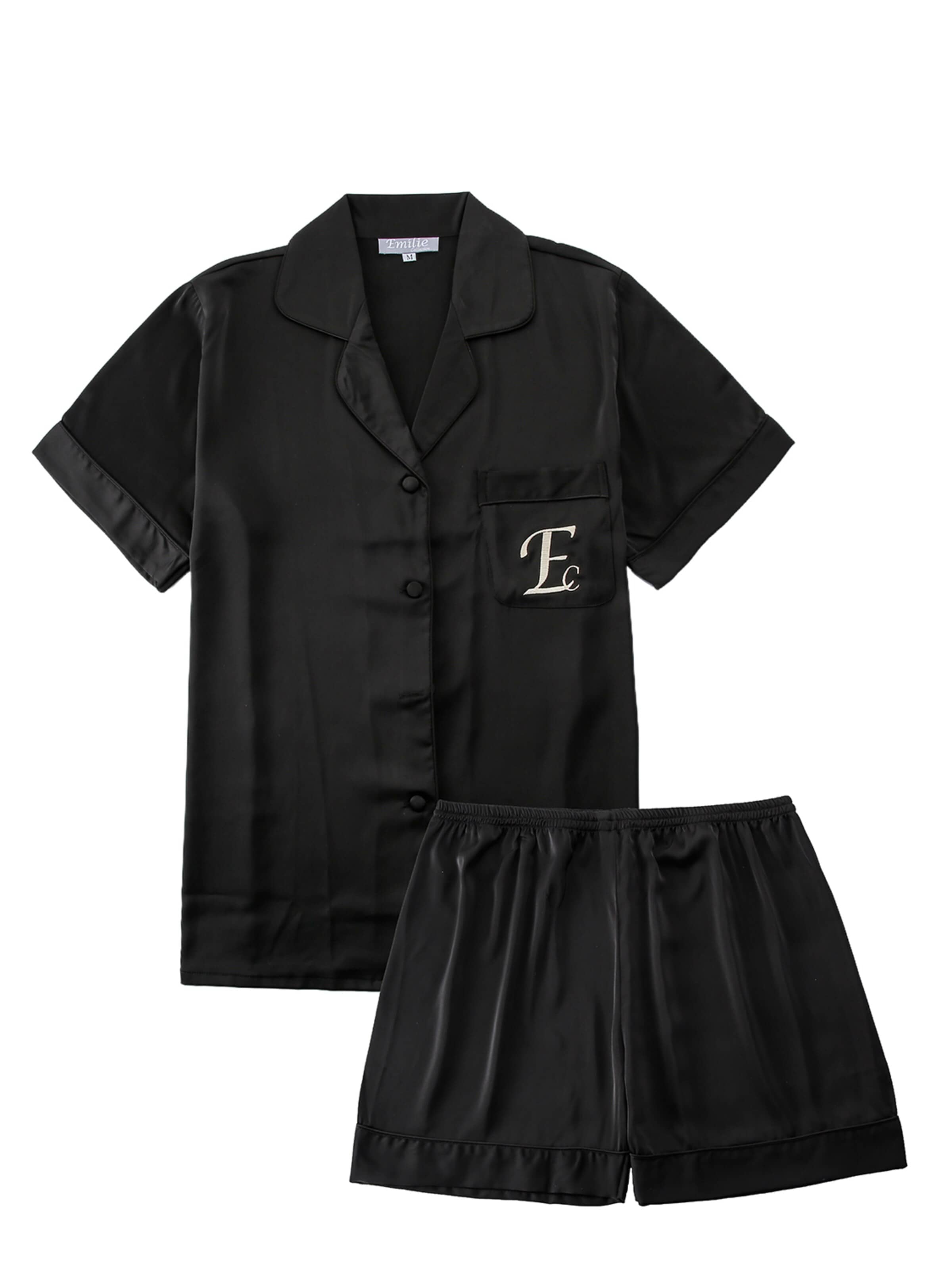Emilie collection Pajama 'Pyjama' in Black: front