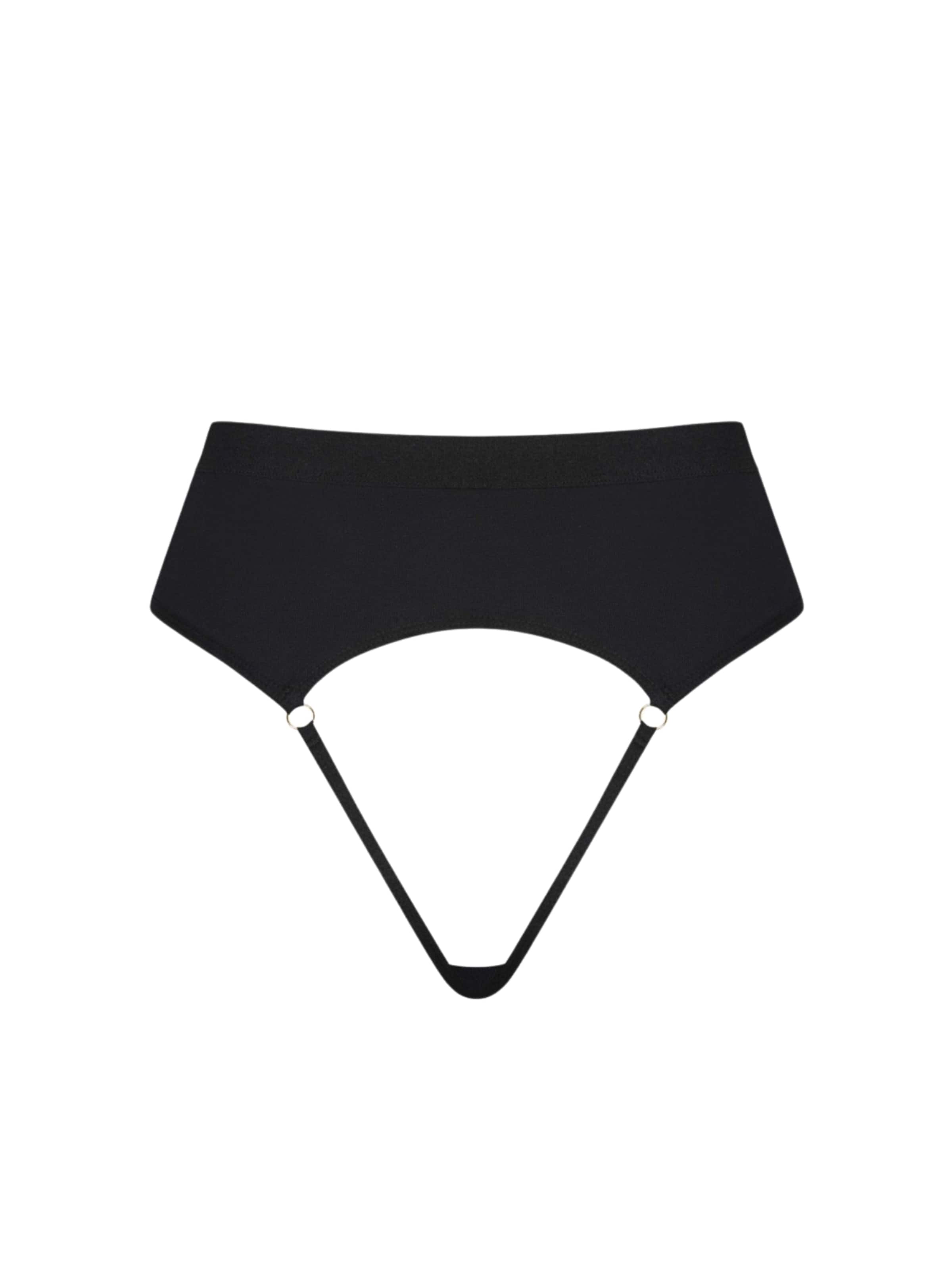 PROMEES Thong in Black: front