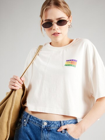 balts Tommy Jeans T-Krekls 'SUMMER FLAG'