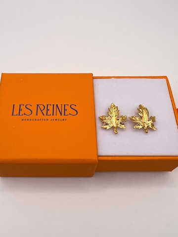 Boucles d'oreilles 'Petite Leaf' Les Reines en or
