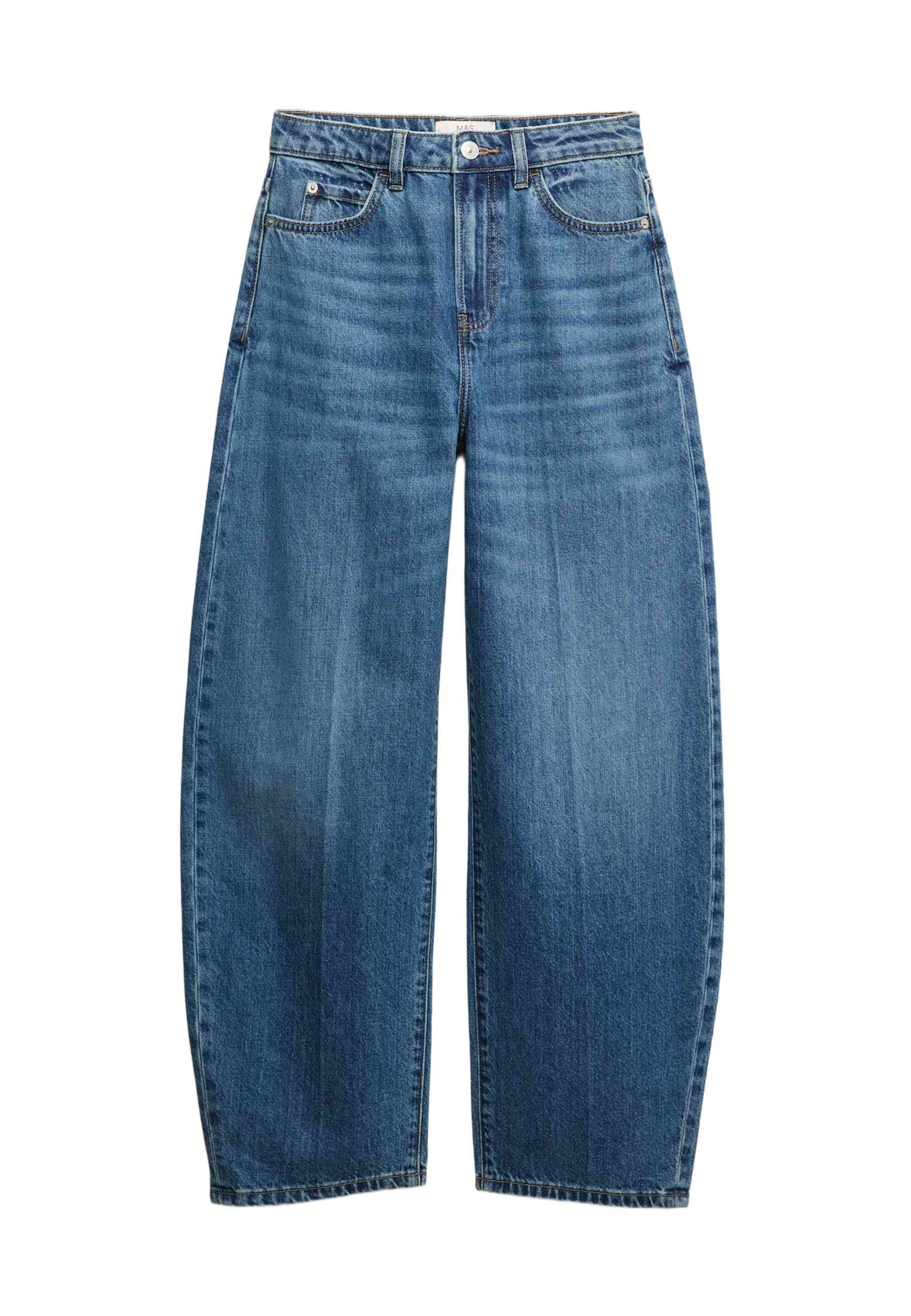 Marks & Spencer Loosefit Jeans in Blauw: voorkant