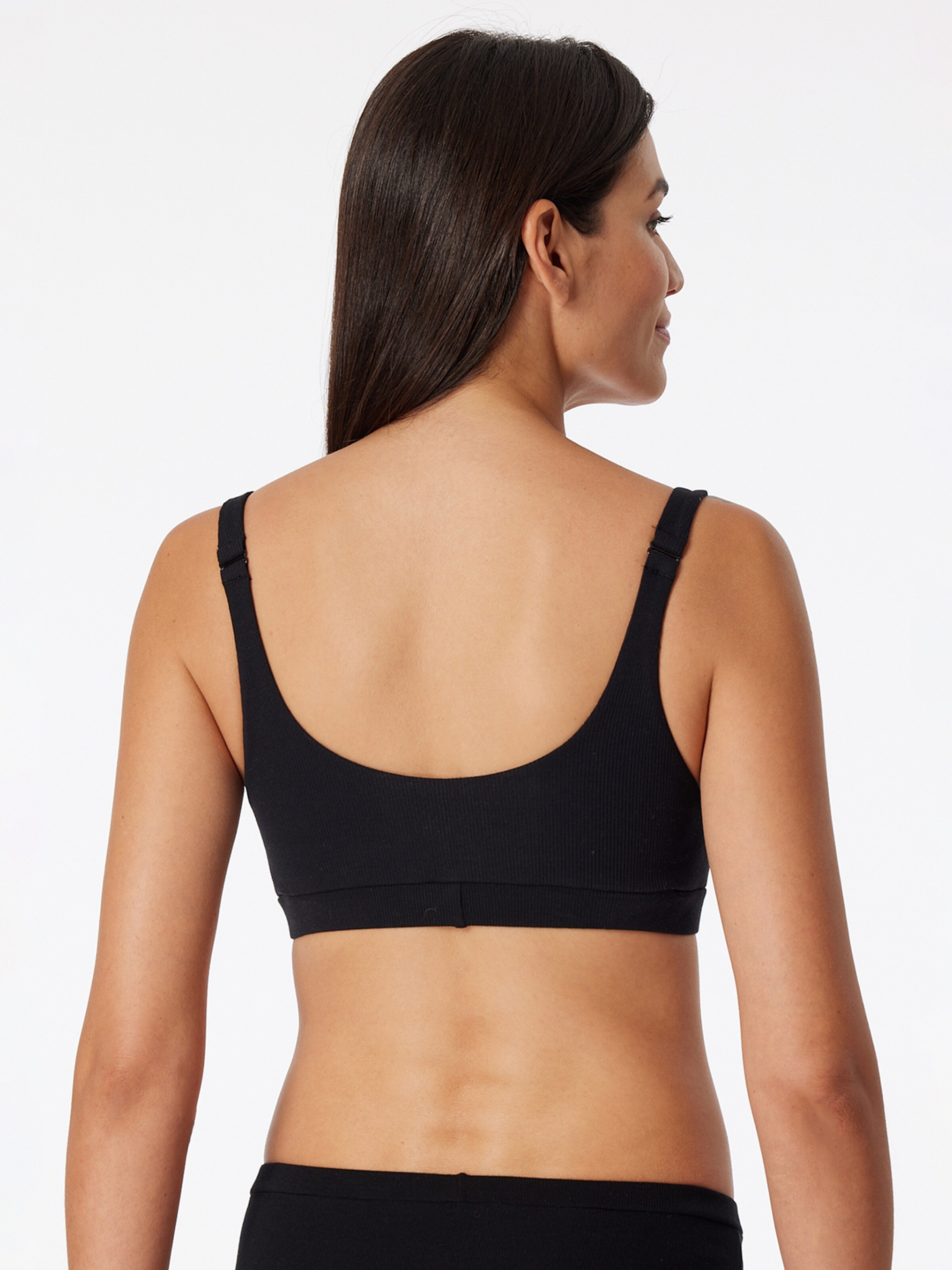 SCHIESSER Bustier BH ' Pure Rib ' in Zwart