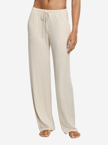 Hanro Pajama pants 'Natural Elegance' in Beige: front