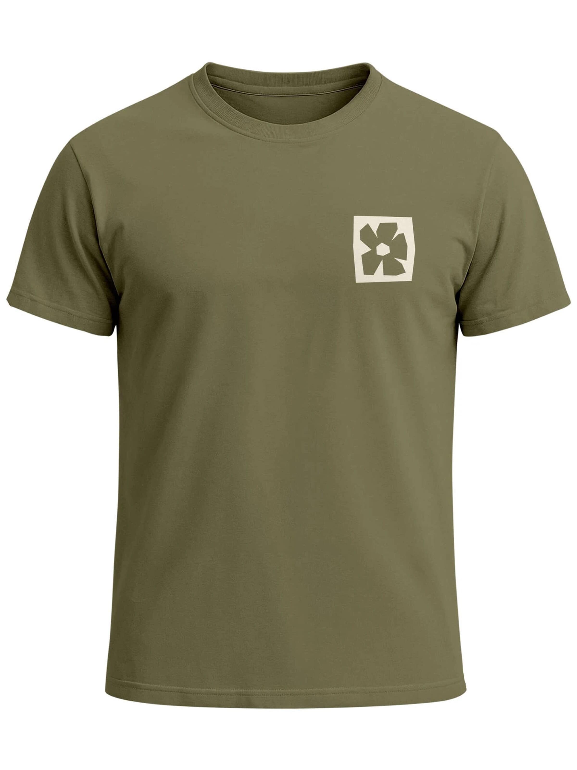 Neverless Shirt 'Blume Quadrat' in Green: front