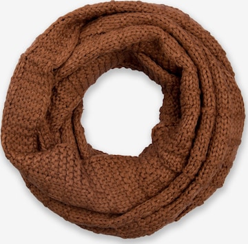 styleBREAKER Loop scarf 'Strick Loop mit Karomuster' in Brown: front