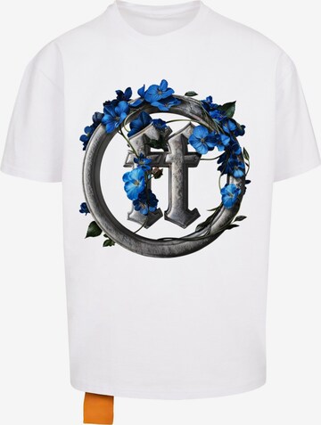 Forgotten Faces T-Shirt 'Faded Flowers' in Weiß: predná strana