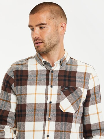 Threadbare Regular Fit Hemd 'Franco' in Braun
