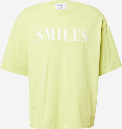 Tricou 'Kalle' Smiles pe verde limetă / alb, Vizualizare produs