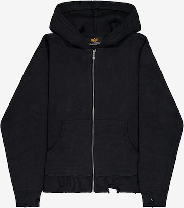 ALPHA INDUSTRIES - Casaco de malha em preto: frente