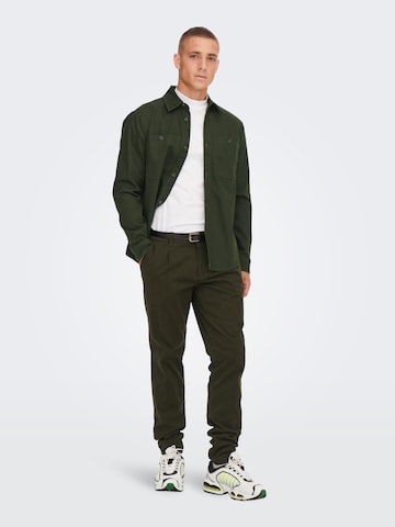 Only & Sons - Ajuste regular Camisa 'Bob' en verde