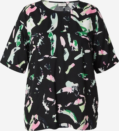 Marškinėliai 'CARDIFA' iš ONLY Carmakoma, spalva – žalia / rožių spalva / juoda, Prekių apžvalga