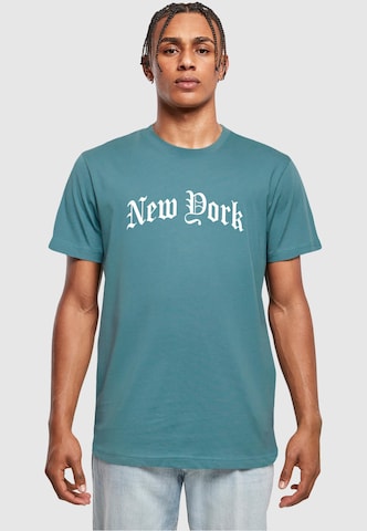 T-Shirt 'New York' Mister Tee en bleu : devant