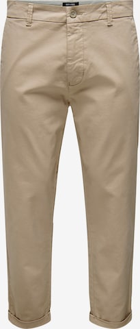 Regular Pantalon chino 'Kent' Only & Sons en beige : devant