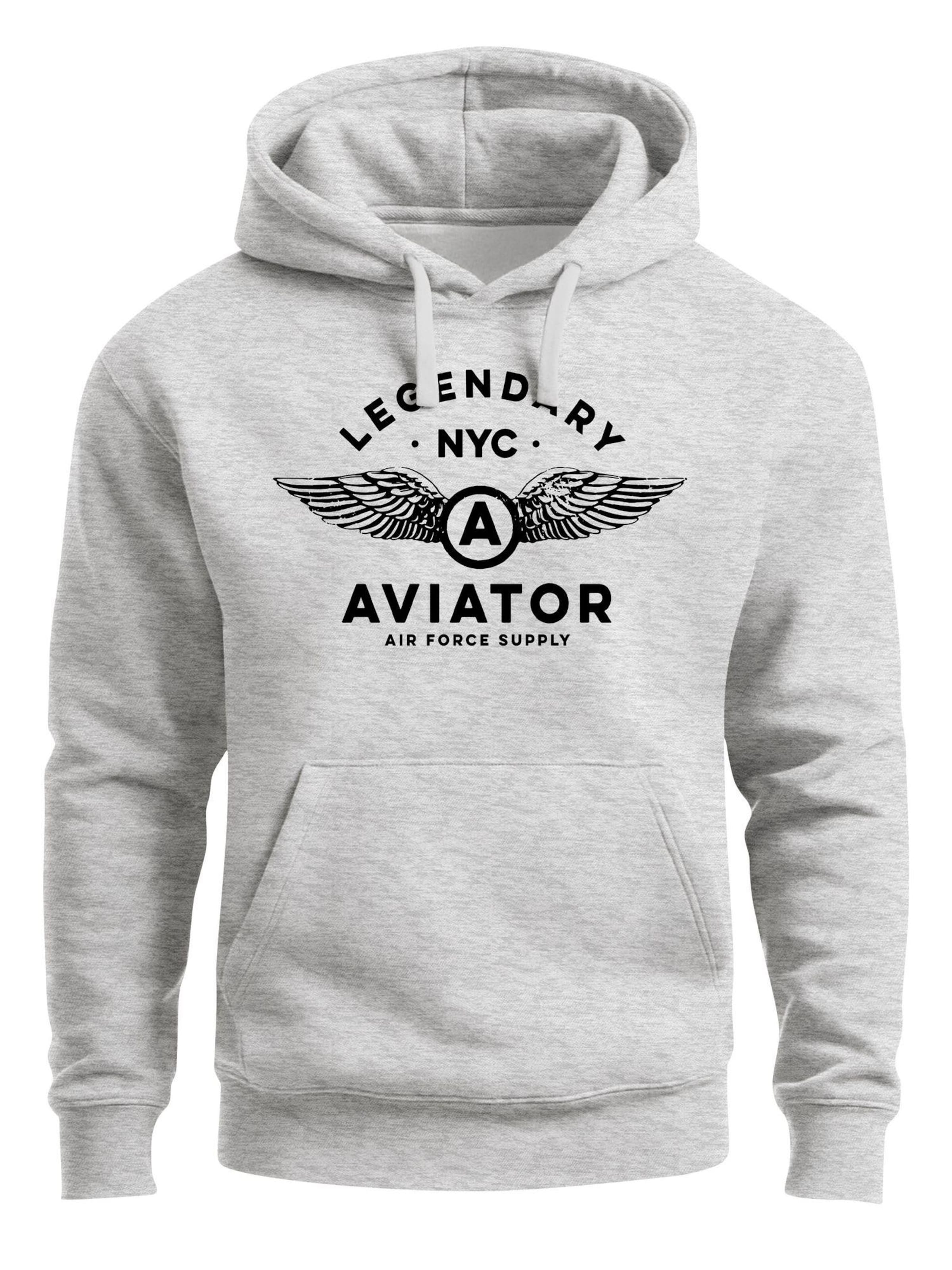 Neverless Sweatshirt 'Aviator Wings'‌‌‌‌‌‌ in Grau: Vorderseite