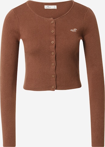 HOLLISTER Knit cardigan in Brown: front
