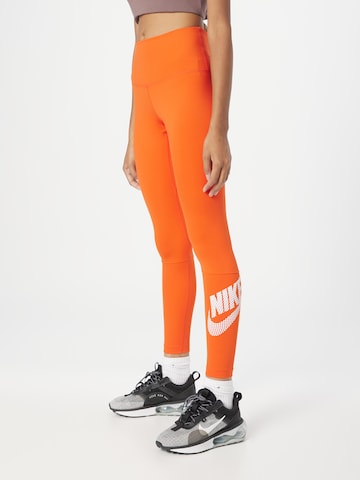 Skinny Pantaloni sport de la NIKE pe portocaliu: față