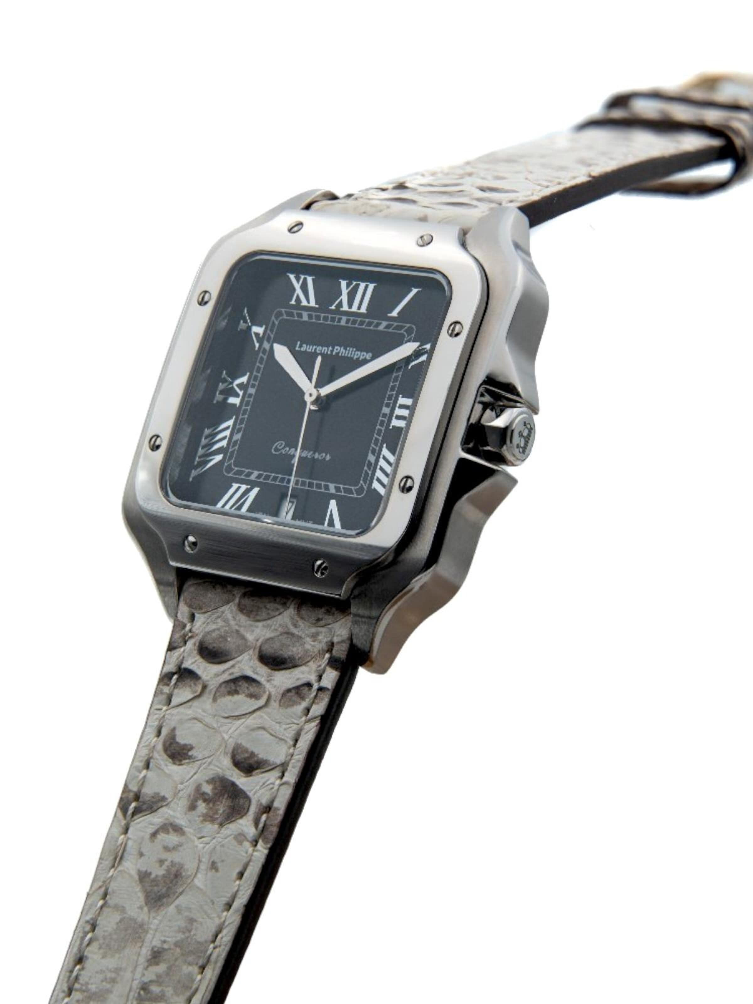 Laurent Philippe - Reloj analógico 'Conqueror Black Orlov – Serpent Ivory' en plata
