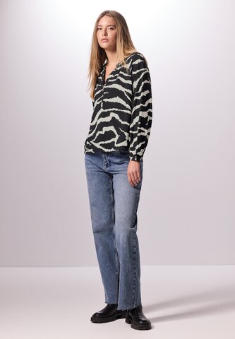 Street One Studio Gemusterte Raglan-Bluse in Grau