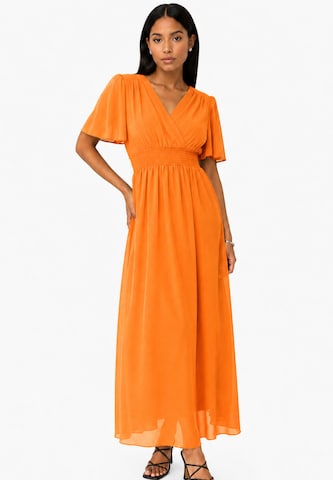 Elara Dress in Orange: front