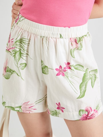 PIECES Loosefit Shorts 'ALOHA ' in Beige