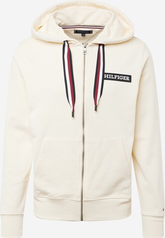 Veste de survêtement TOMMY HILFIGER en beige : devant