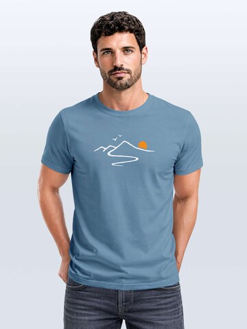Neverless Shirt 'Mountain Trail'‌‌‌‌ in Blau