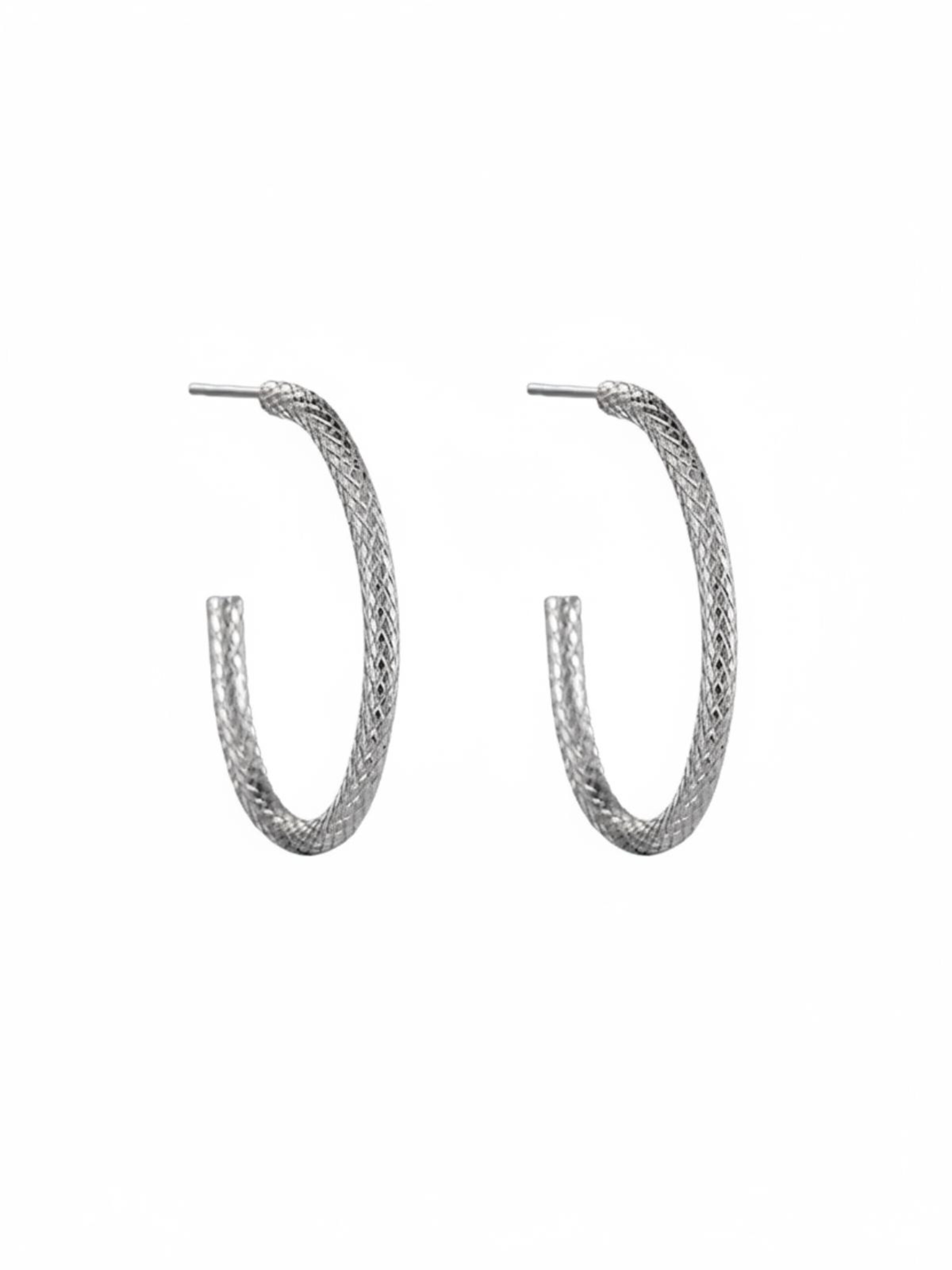 Cala Rose Oorbellen 'SNAKE' in Zilver: voorkant
