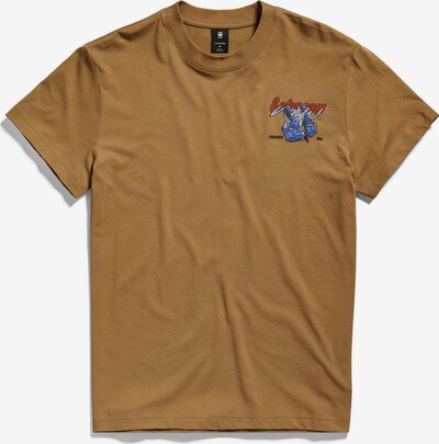 G-Star RAW T-Shirt in blau / karamell / hellgrau / rot, Produktansicht