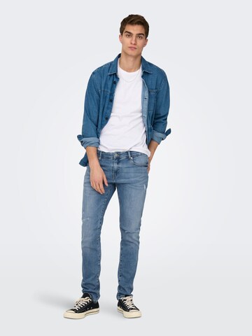 Regular Jean 'Loom' Only & Sons en bleu