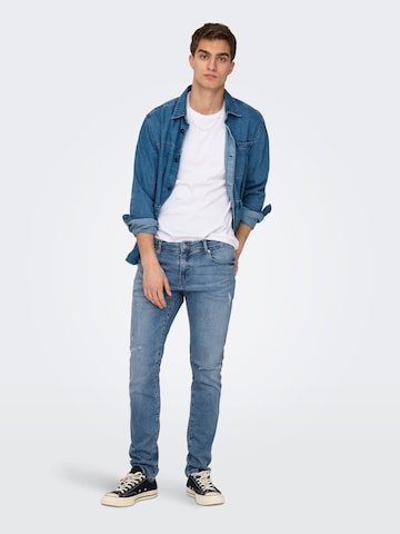 Regular Jeans 'Loom' de la Only & Sons pe albastru