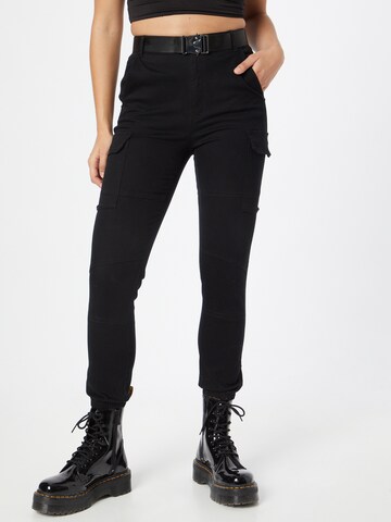 Tally Weijl Tapered Cargo Pants in Black: front