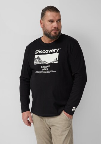 s.Oliver Men Big Sizes Shirt in Black: front