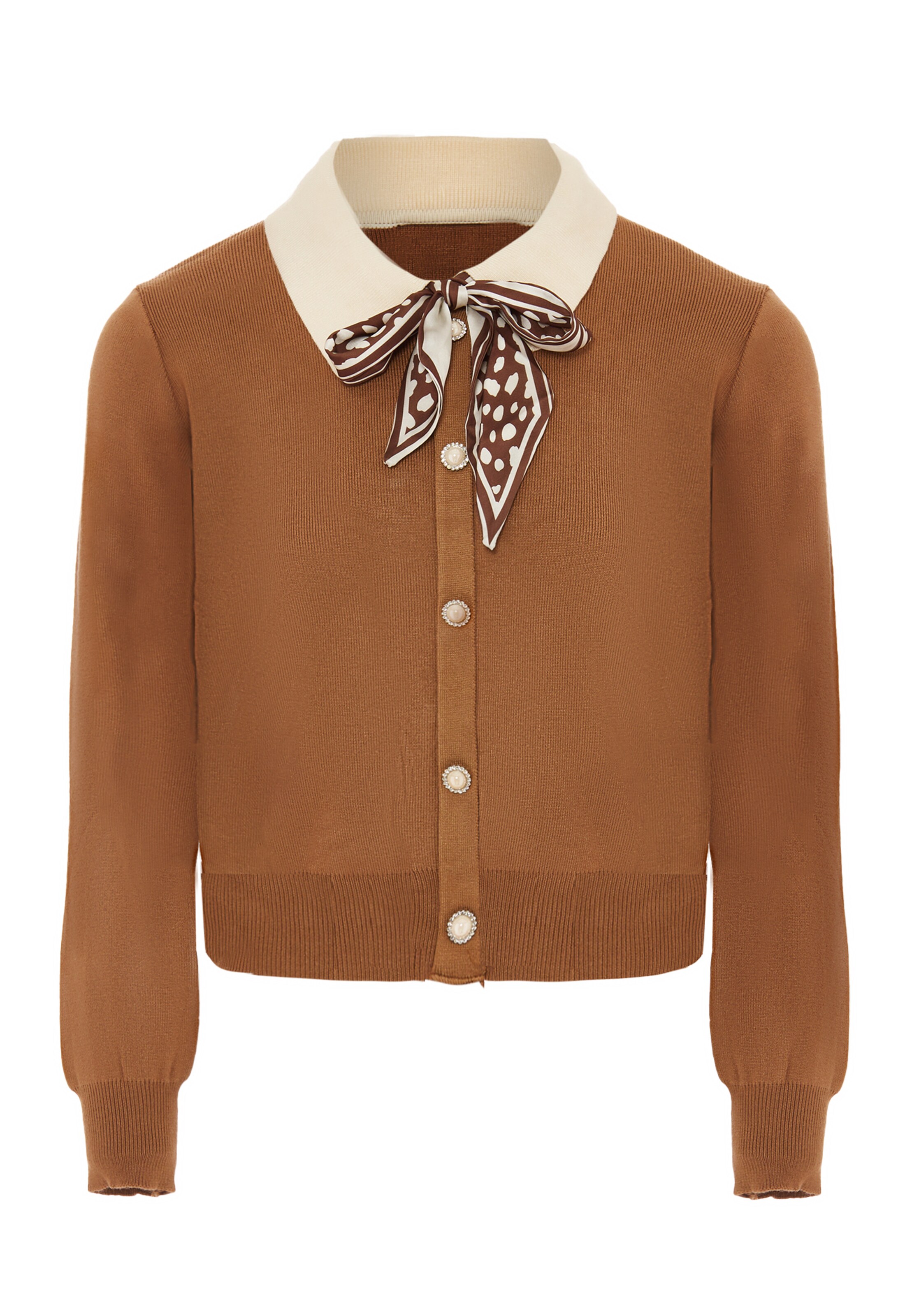 NAEMI Strickjacke in Braun: Vorderseite