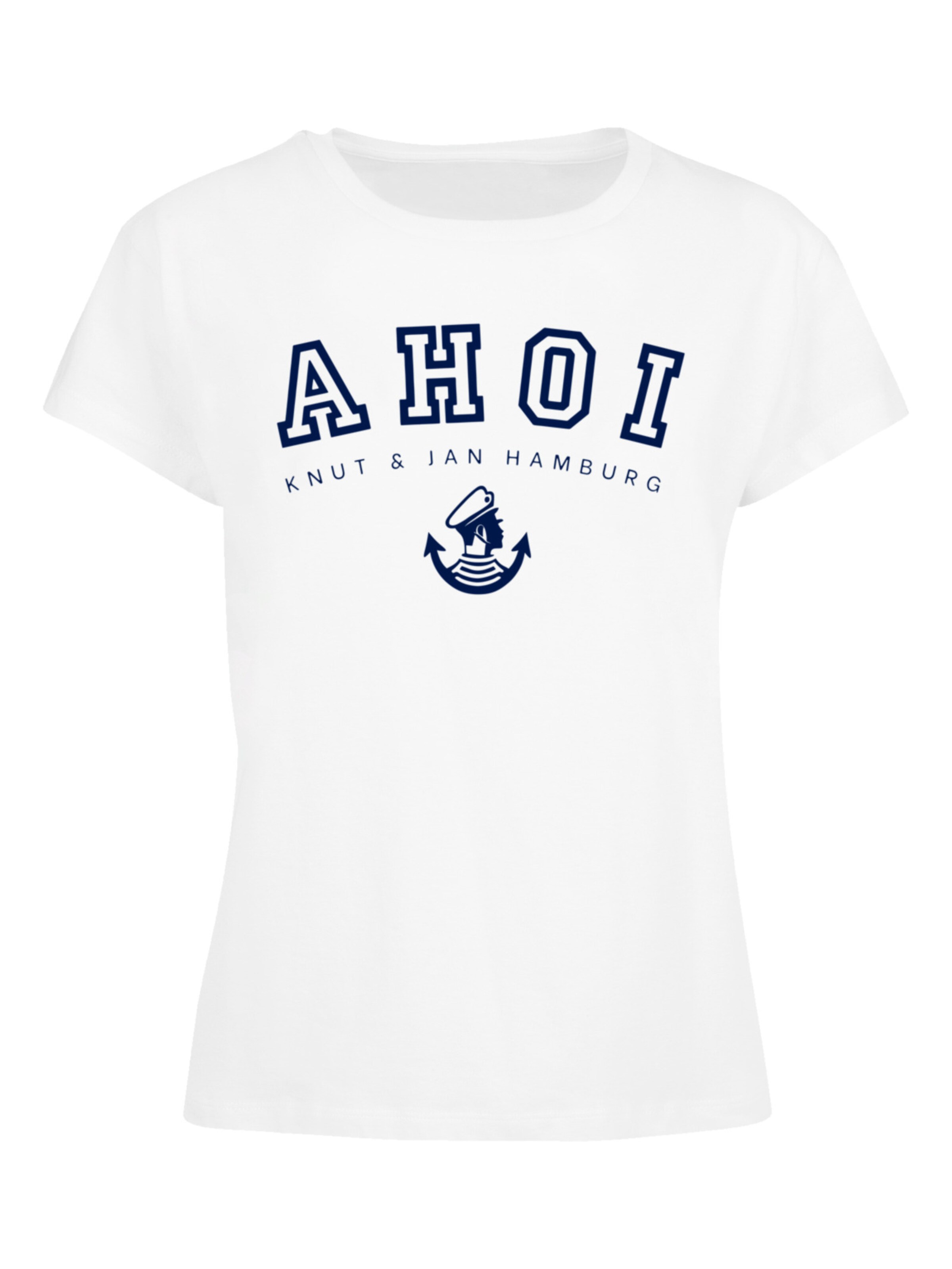 T-shirt 'Ahoi Knut & Jan Hamburg' F4NT4STIC en blanc : devant