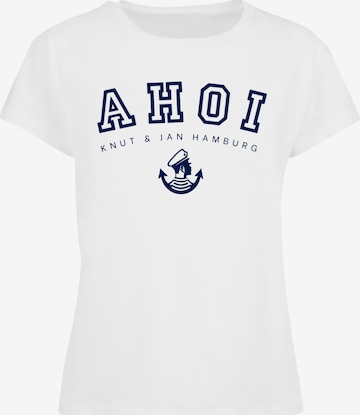 T-shirt 'Ahoi Knut & Jan Hamburg' F4NT4STIC en blanc : devant