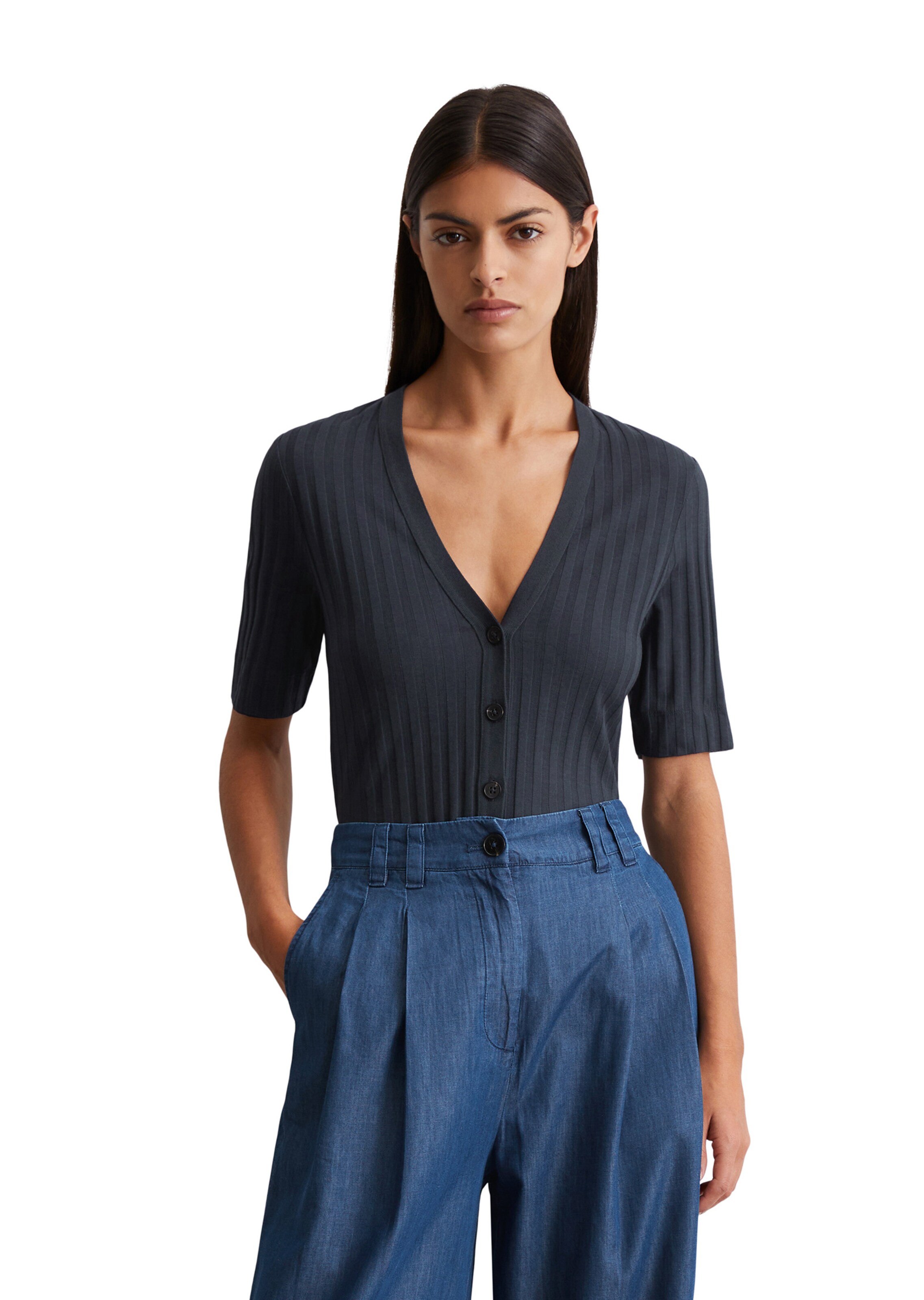 Marc O'Polo Strickjacke in Blau: Vorderseite