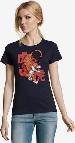 Blondie & Brownie Shirt 'BlumenTiger' in Blue: front