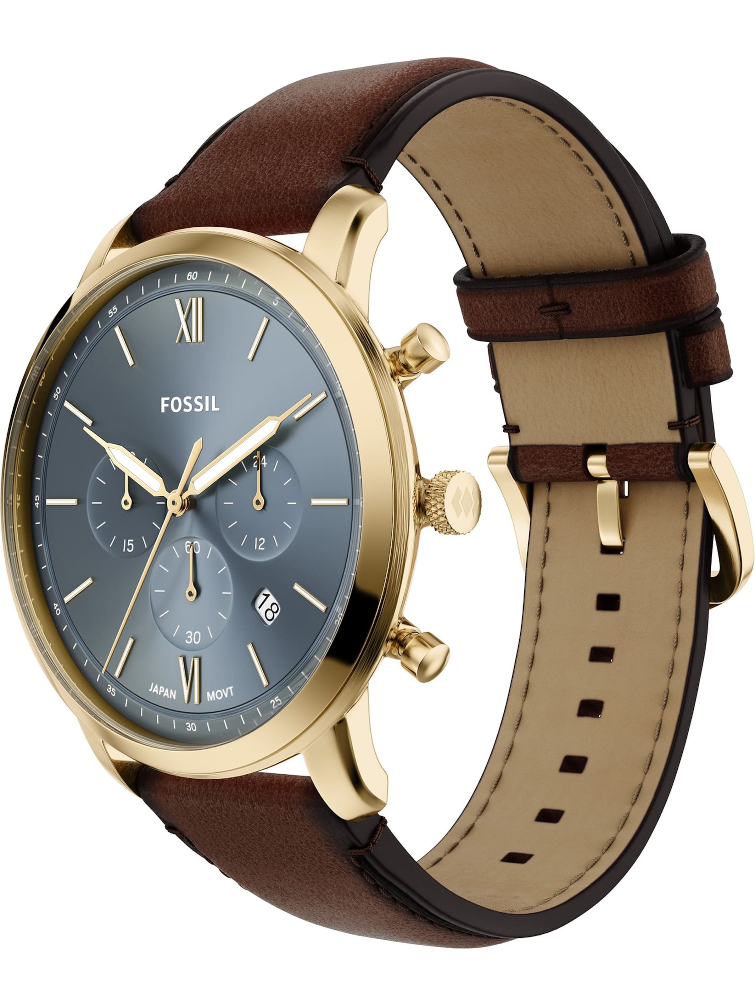 FOSSIL Analoguhr in Braun