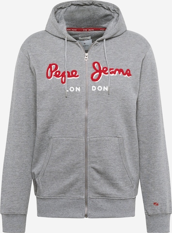 Pepe Jeans Sweat jacket 'LAMONT' in Grey: front