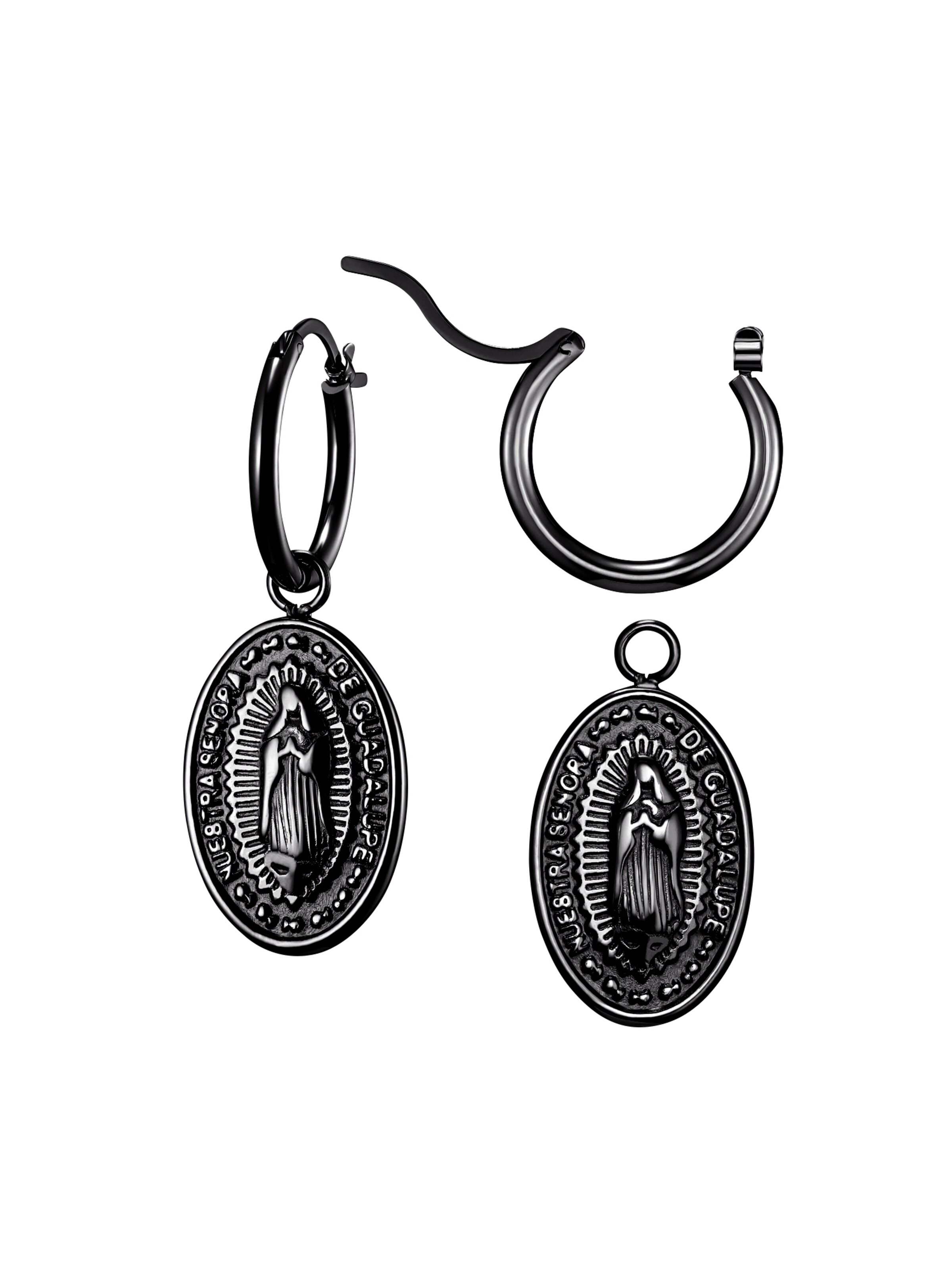 Heideman Oorbel 'Diego' in Zwart